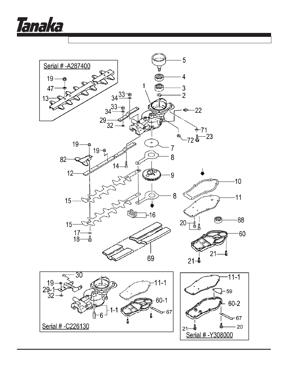 Gear case & blades, Htd-2530pf, Parts information | Tanaka HTD-2530PF User Manual | Page 8 / 18