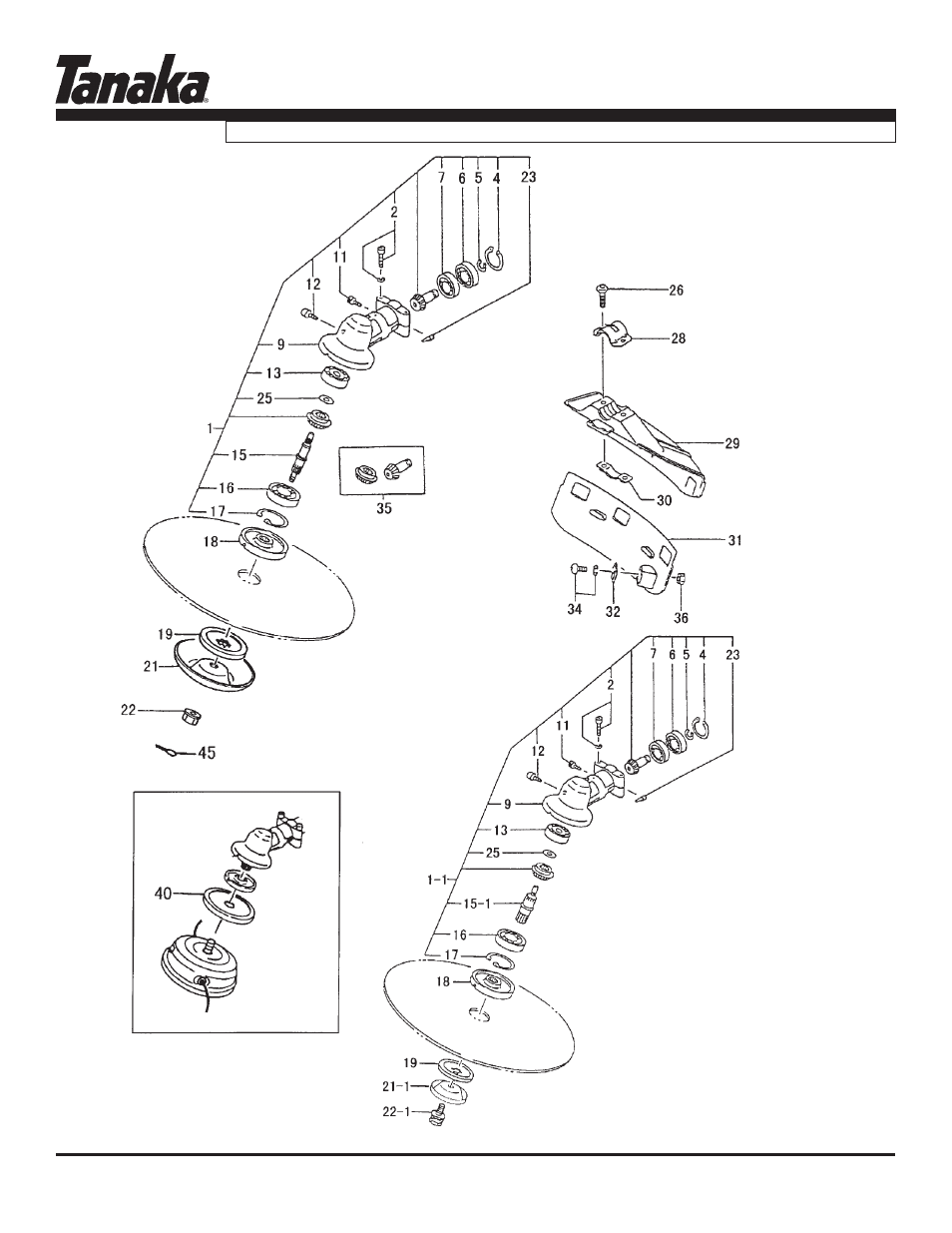 Safety guard & gear case, Parts information, Tbc-420pf | Tanaka TBC-420PF User Manual | Page 14 / 17