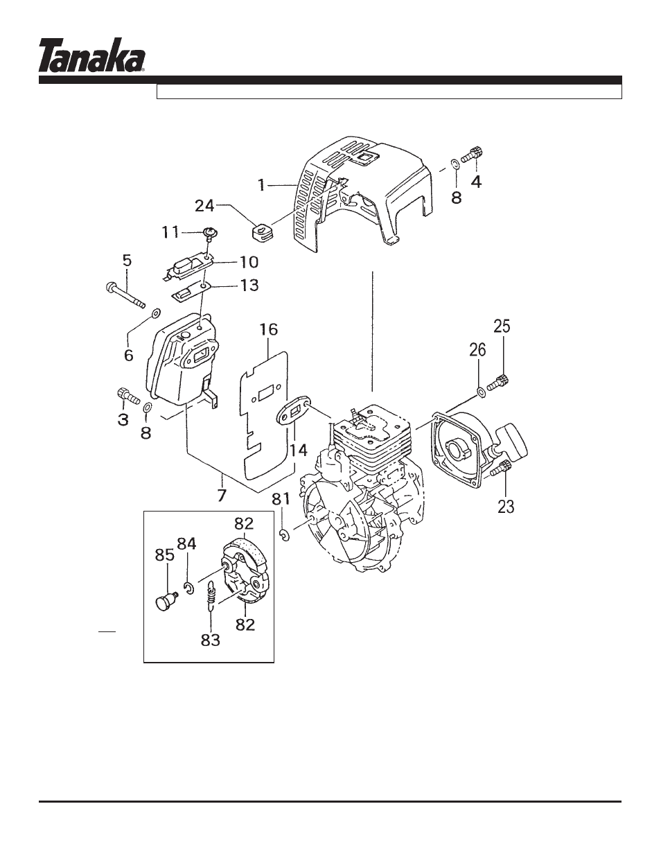 Muffler, cover & clutch, Parts information, Tbc-420pf | Tanaka TBC-420PF User Manual | Page 7 / 17