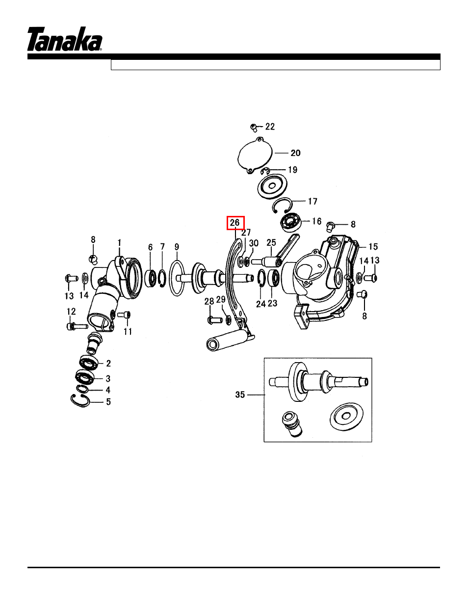 Gear case, Tph-270pf/pn, Parts information | Tanaka TPH-270PF/PN User Manual | Page 13 / 19
