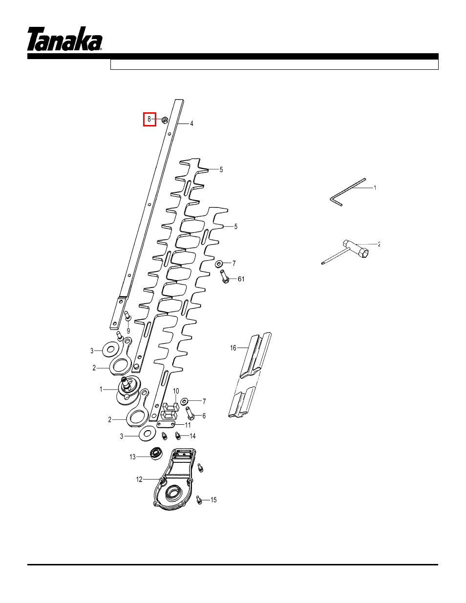 Cutting blades & tools, Tph-270pf/pn, Parts information | Tanaka TPH-270PF/PN User Manual | Page 15 / 19