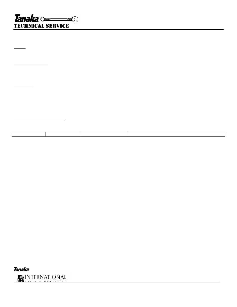 Service update pi-3111, Technical service, Technical service bulletin number pi 3111 | Tanaka TPH-270PF/PN User Manual | Page 18 / 19