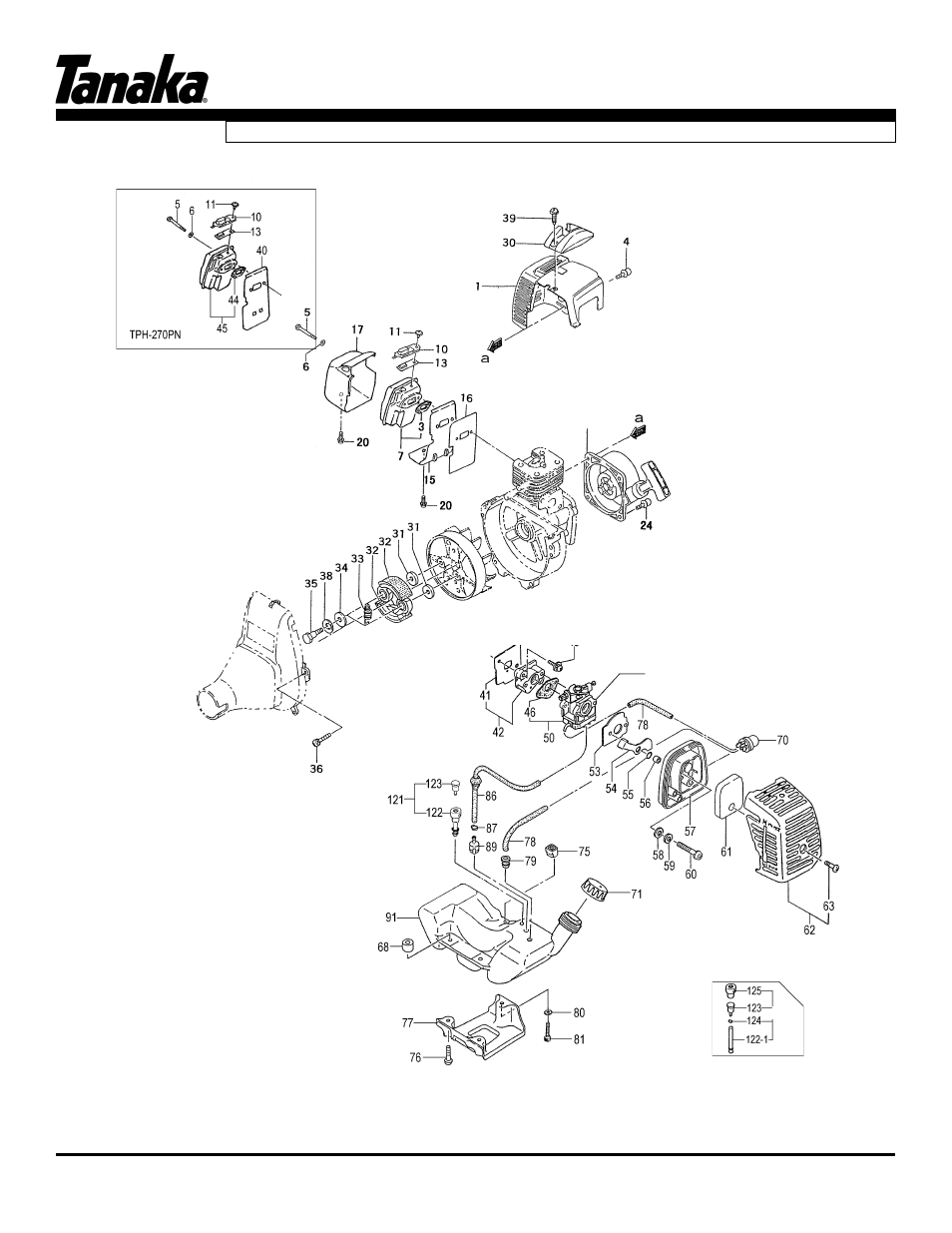 Engine components, Tph-270pf/pn, Parts information | Tanaka TPH-270PF/PN User Manual | Page 5 / 19
