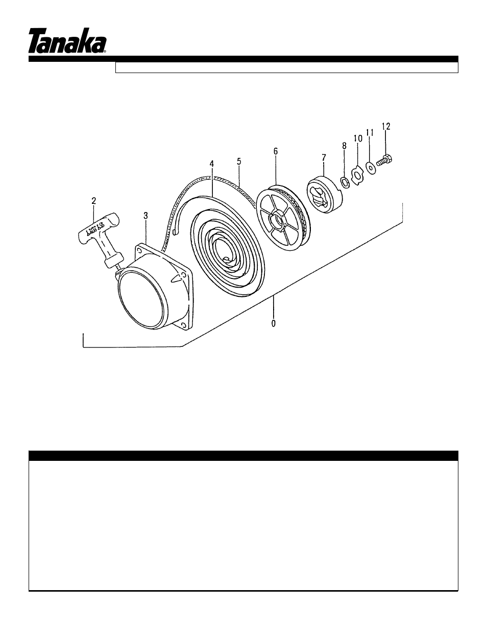 Recoil starter, Tph-270pf/pn, Parts information | Tanaka TPH-270PF/PN User Manual | Page 8 / 19