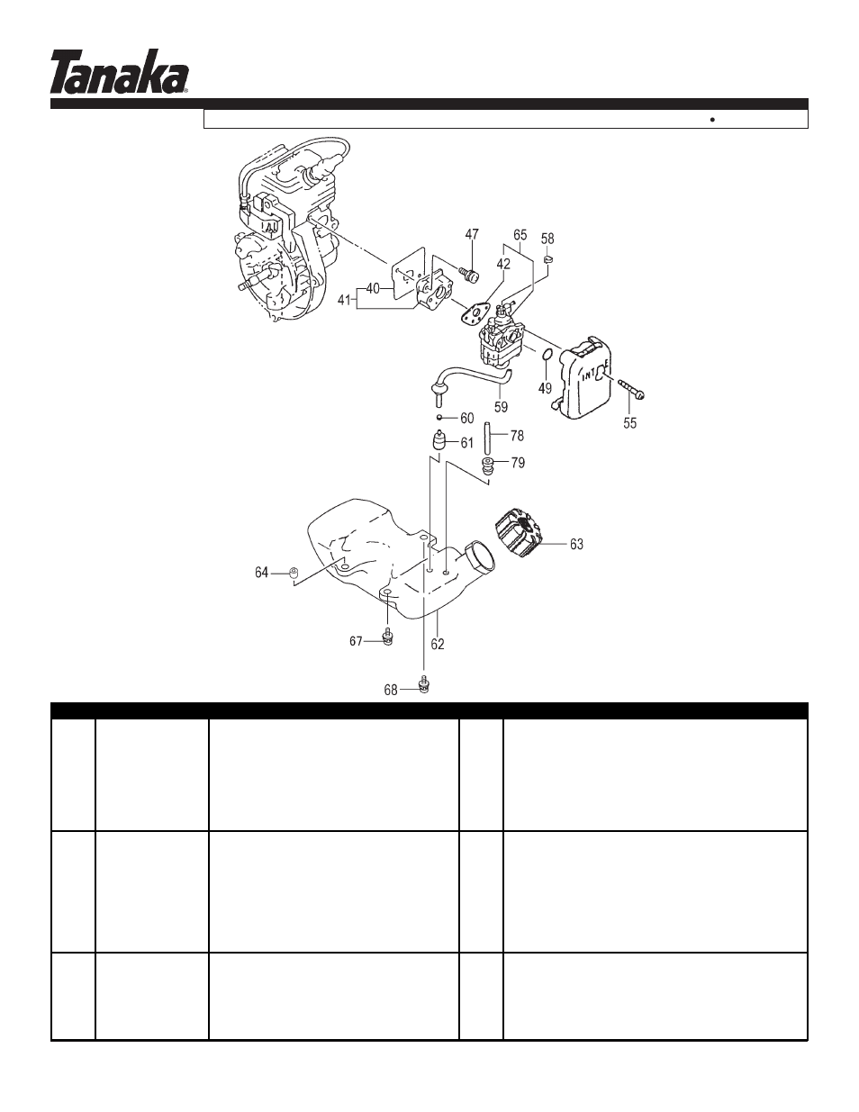 Fuel system, Tbc-230b, Parts information | Tanaka TBC-230B User Manual | Page 4 / 22