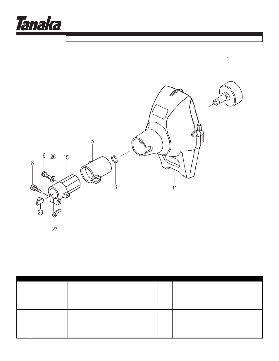 Fan case, Parts information, Tbc-280 | Tanaka TBC-280 User Manual | Page 10 / 16