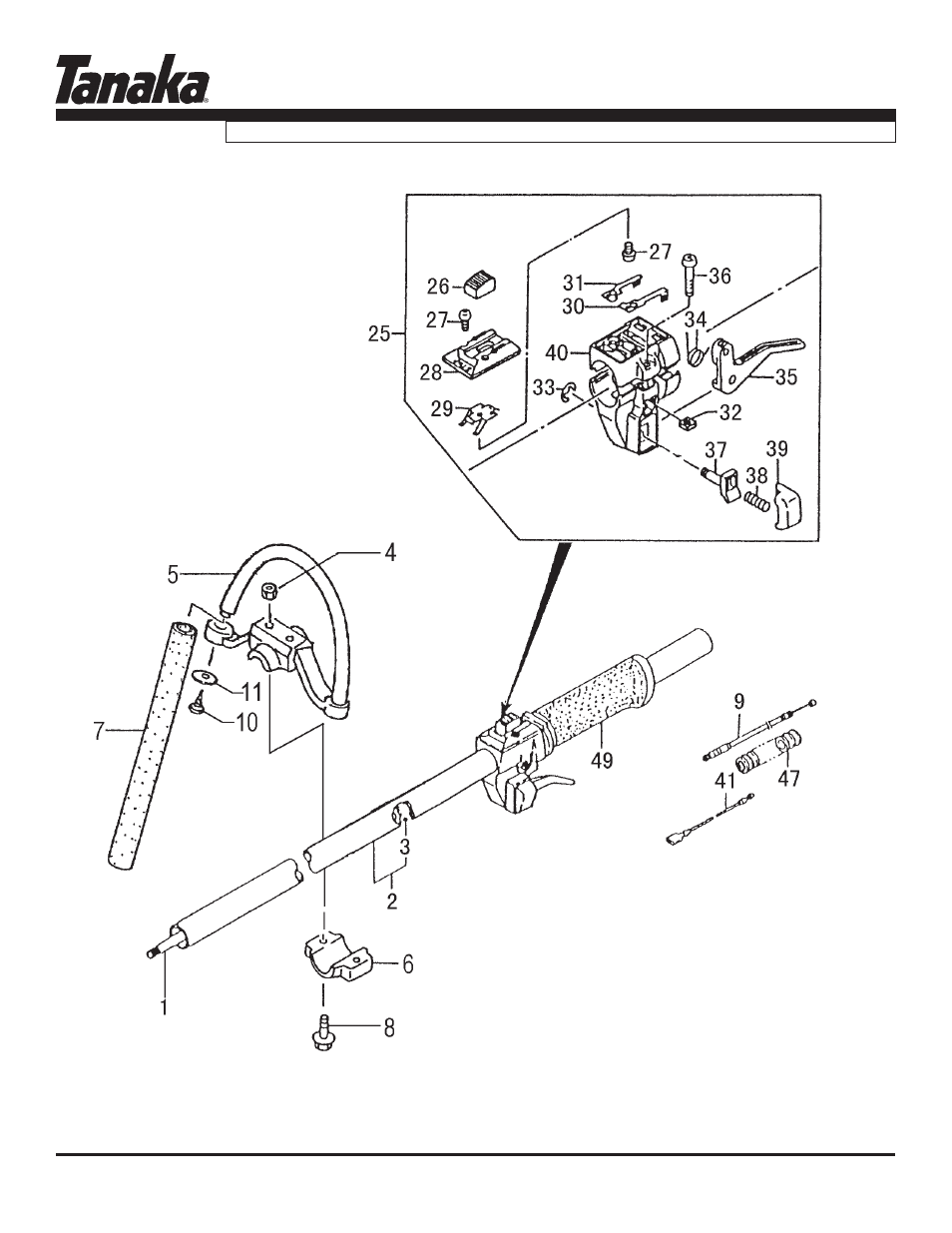 Drive shaft & front handle, Parts information, Tbc-280 | Tanaka TBC-280 User Manual | Page 11 / 16