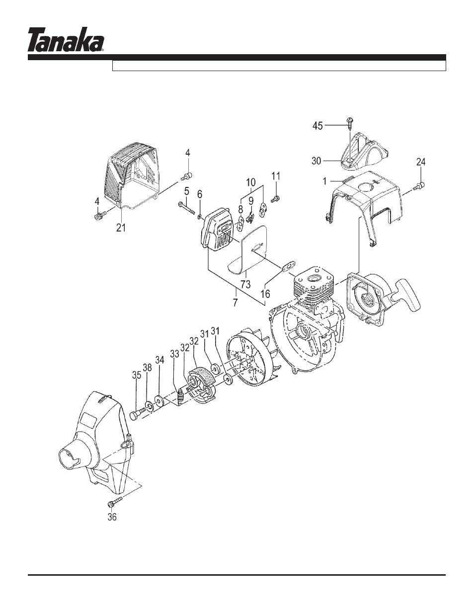 Muffler, clutch & cover, Parts information, Tbc-280 | Tanaka TBC-280 User Manual | Page 6 / 16