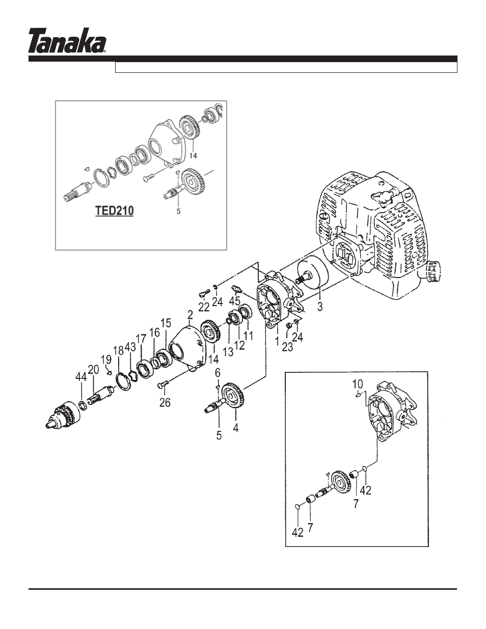 Gear case, Ted-210, Parts information | Tanaka TED-210 User Manual | Page 8 / 12