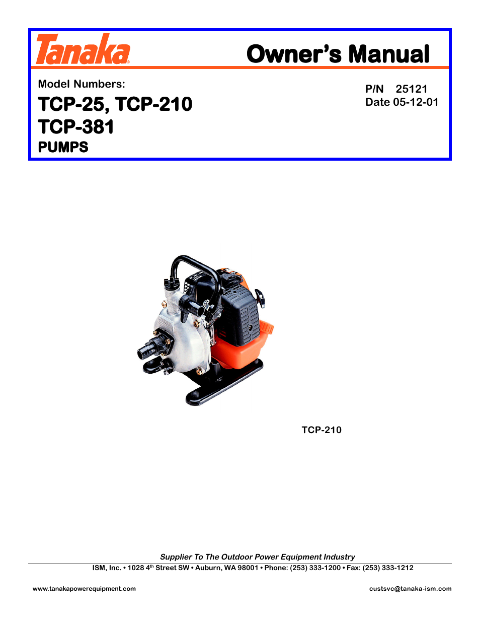 Tanaka TCP-210 User Manual | 10 pages