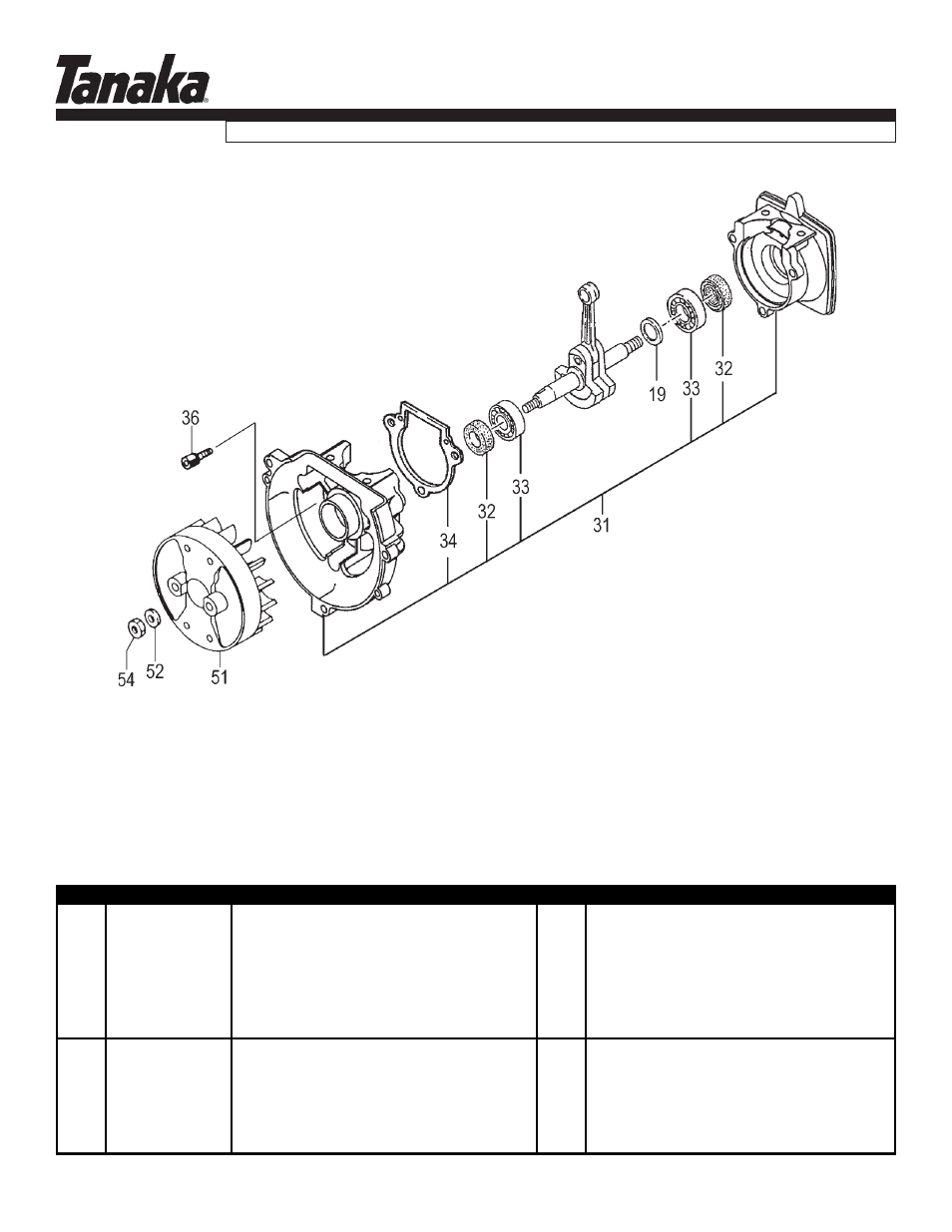 Crankcase & flywheel, Parts information, Tbc-225s | Tanaka TBC-225S User Manual | Page 3 / 17