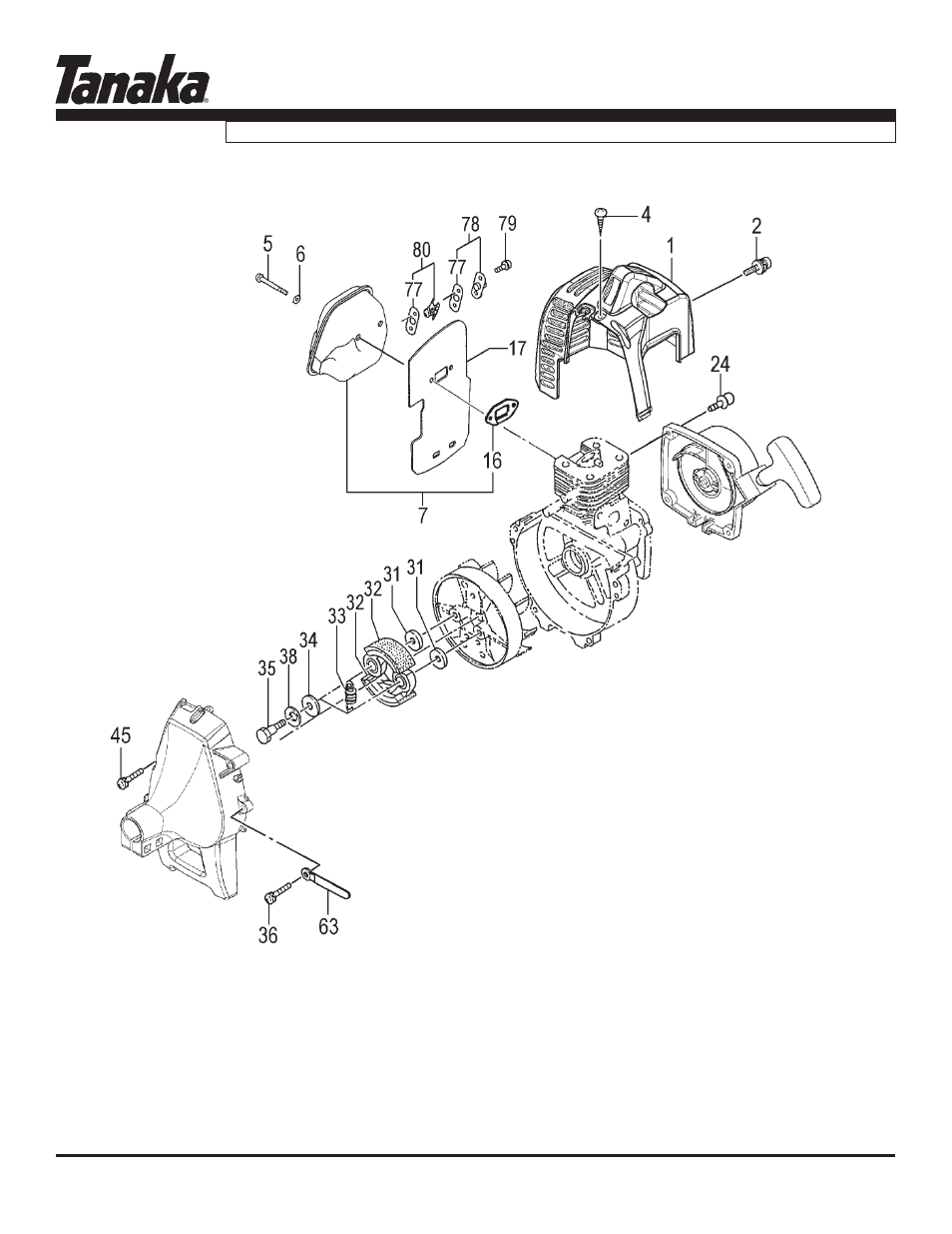 Muffler, clutch & cover, Parts information, Tbc-225s | Tanaka TBC-225S User Manual | Page 6 / 17