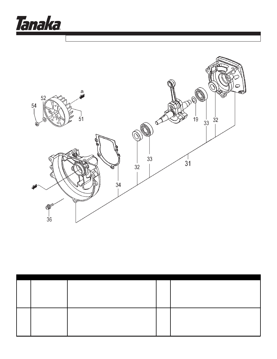 Crankcase, Parts information, Tbc-255pf | Tanaka TBC-255PF User Manual | Page 3 / 16