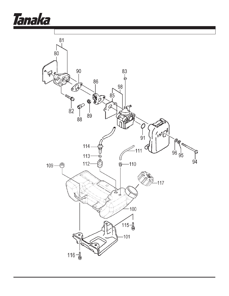 Fuel system, Parts information, Tbc-255pf | Tanaka TBC-255PF User Manual | Page 4 / 16