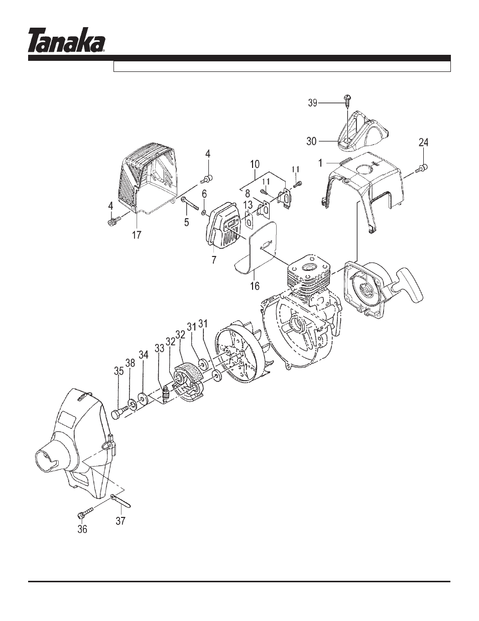 Muffler, clutch & cover, Parts information, Tbc-255pf | Tanaka TBC-255PF User Manual | Page 6 / 16