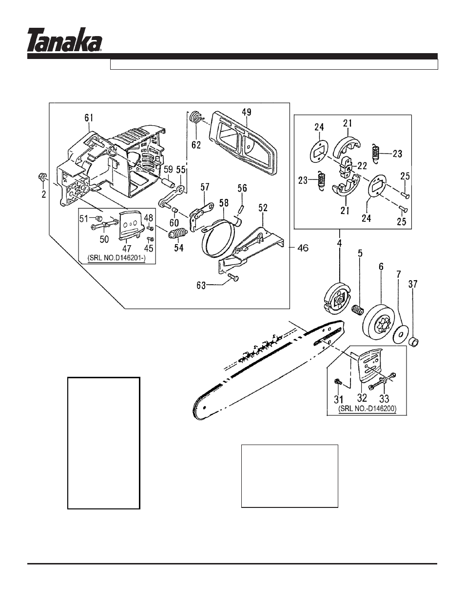 Side case, clutch, bar & chains, Tcs-3401/s, Parts information | Tanaka TCS-3401/S User Manual | Page 11 / 16