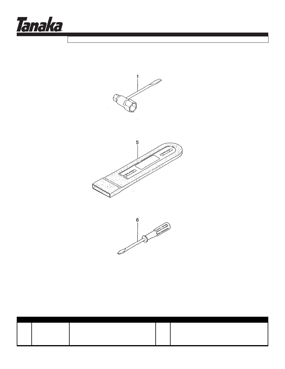 Tools & bar cover, Tcs-3401/s, Parts information | Tanaka TCS-3401/S User Manual | Page 15 / 16