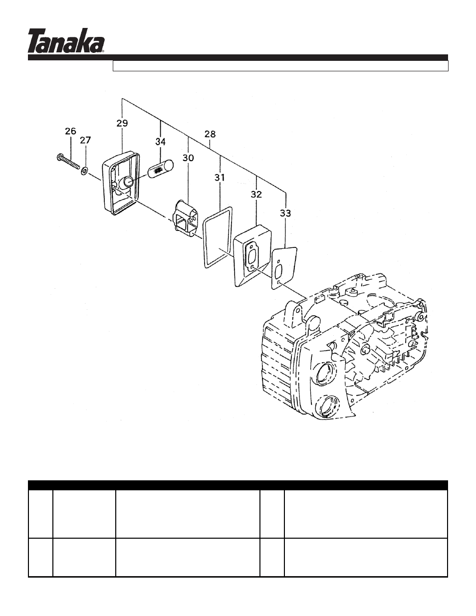 Muffler, Tcs-3401/s, Parts information | Tanaka TCS-3401/S User Manual | Page 5 / 16