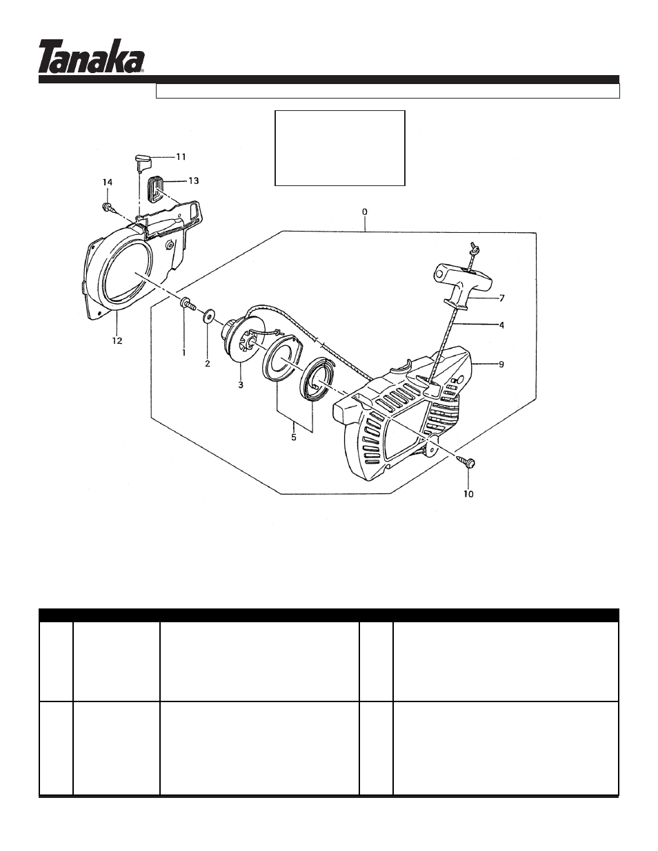 Starter - before s/n d146200, Tcs-3401/s, Parts information | Tanaka TCS-3401/S User Manual | Page 7 / 16