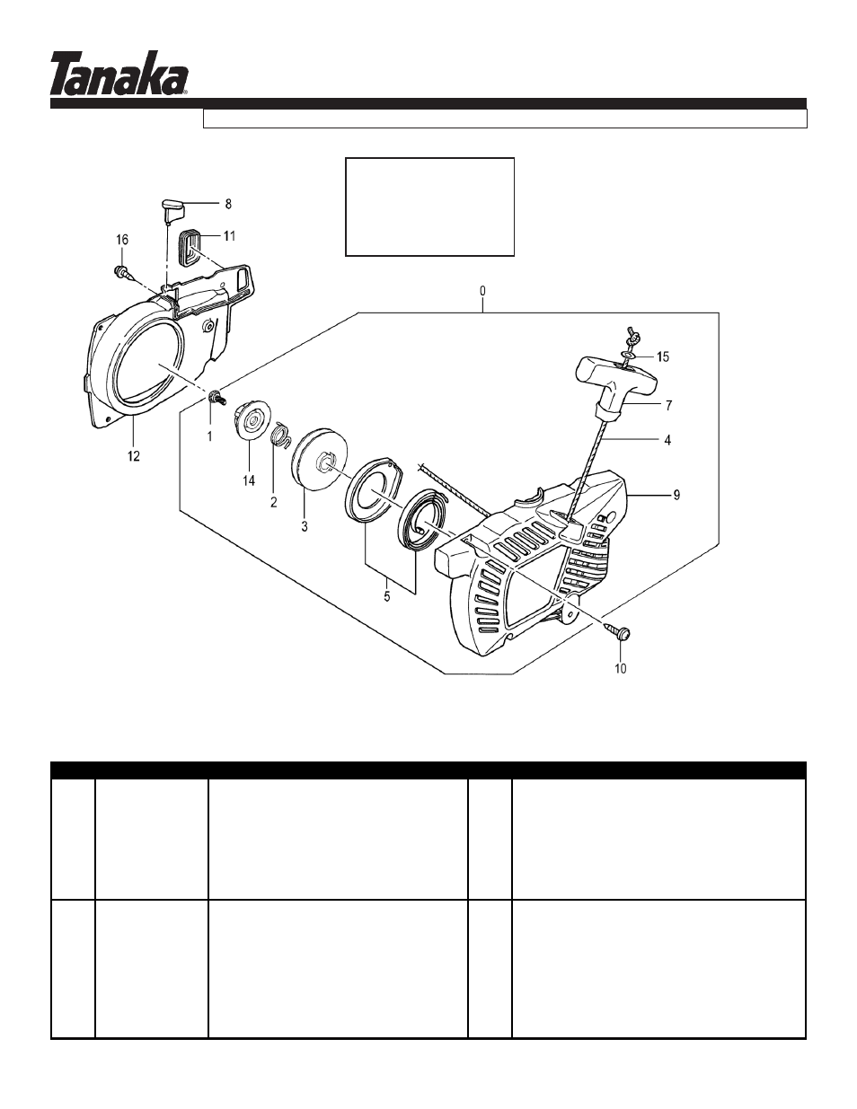 Starter - after s/n d146201, Tcs-3401/s, Parts information | Tanaka TCS-3401/S User Manual | Page 8 / 16