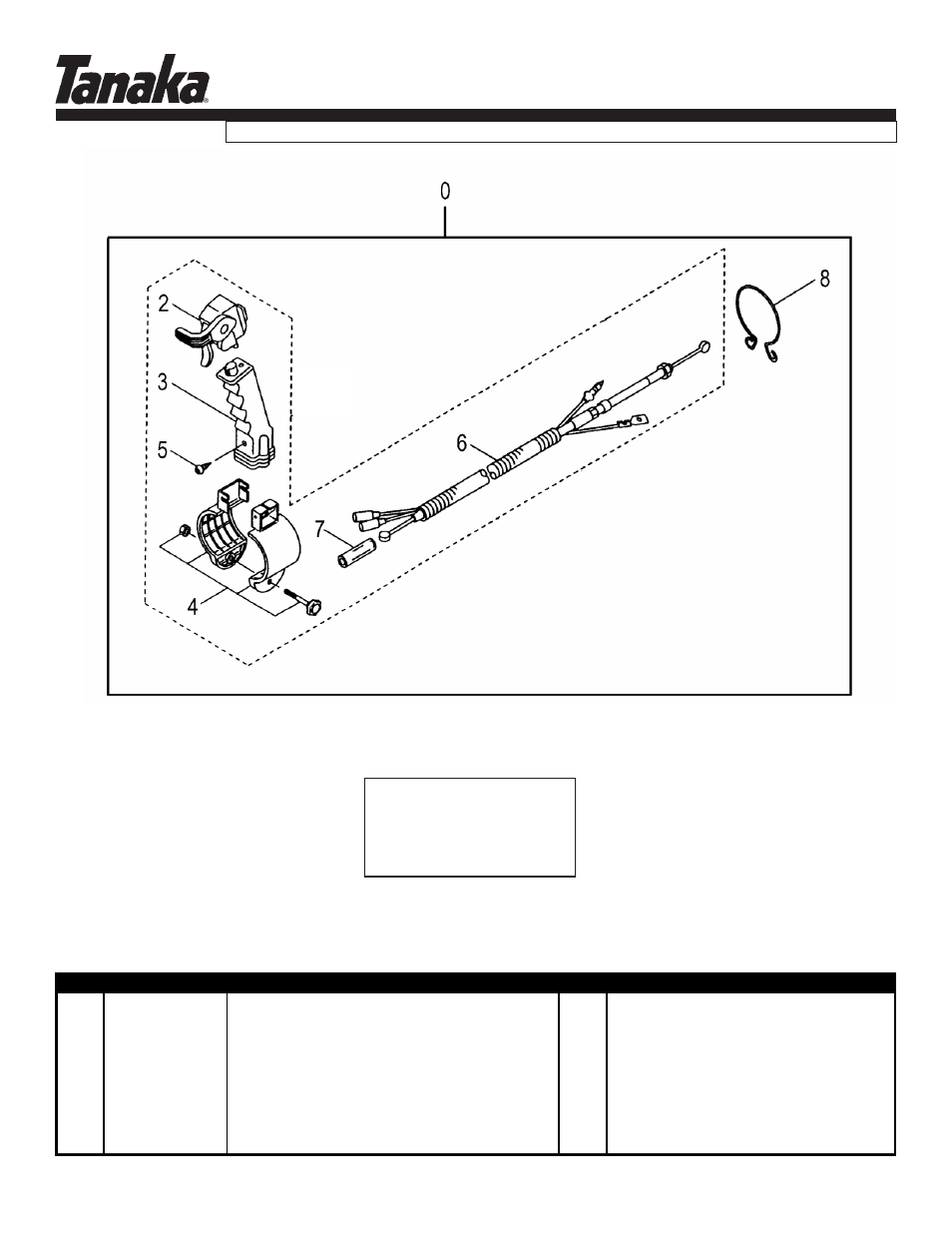 Optional pipe mount throttle, Tbl-7600, Parts information | Tanaka TBL-7600/R User Manual | Page 14 / 14