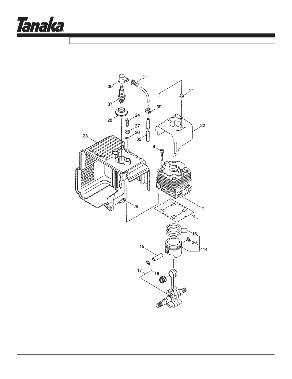 Cylinder, piston & crankshaft, Tbl-7600, Parts information | Tanaka TBL-7600/R User Manual | Page 2 / 14