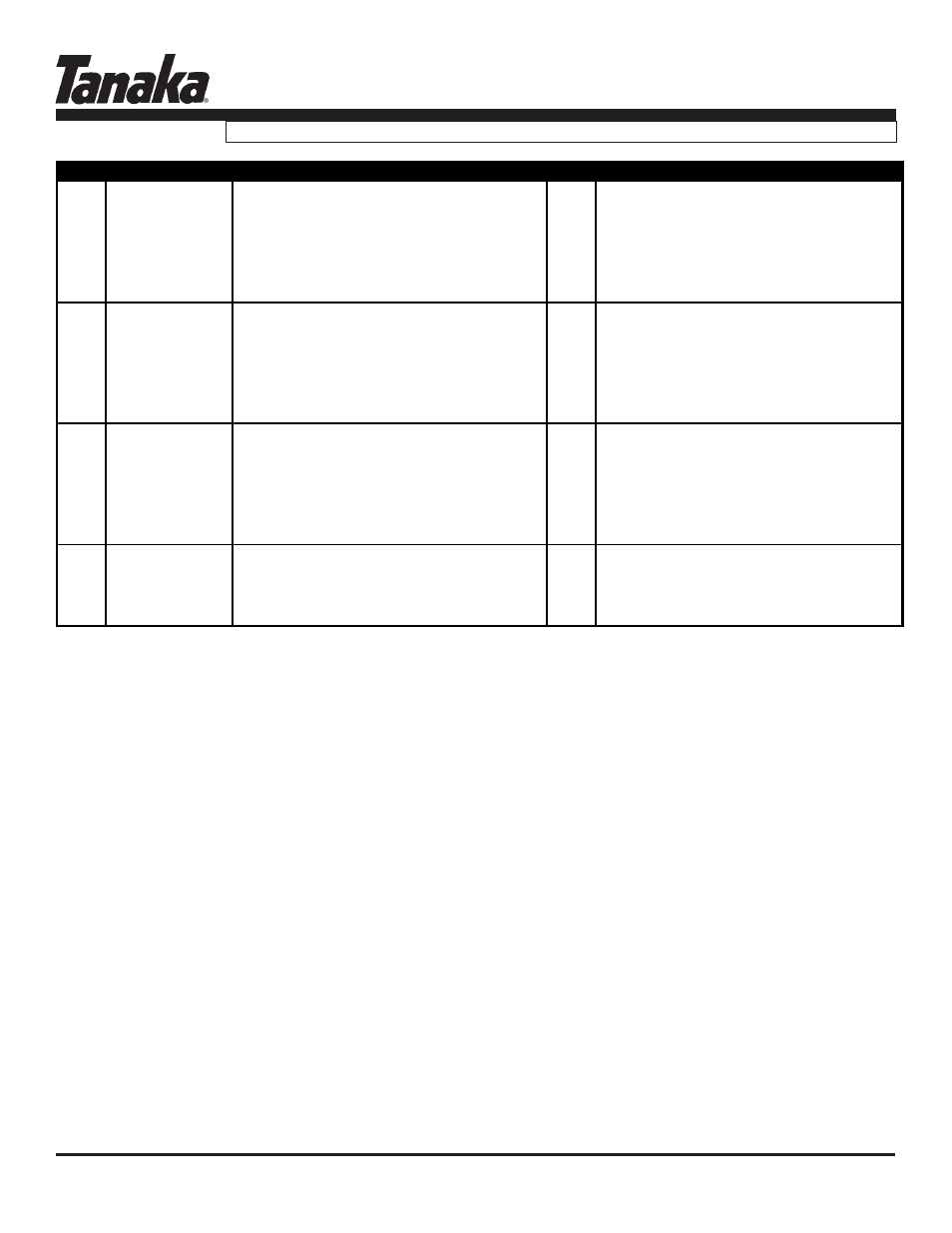 Part numbers, Tbl-7600, Parts information | Tanaka TBL-7600/R User Manual | Page 3 / 14