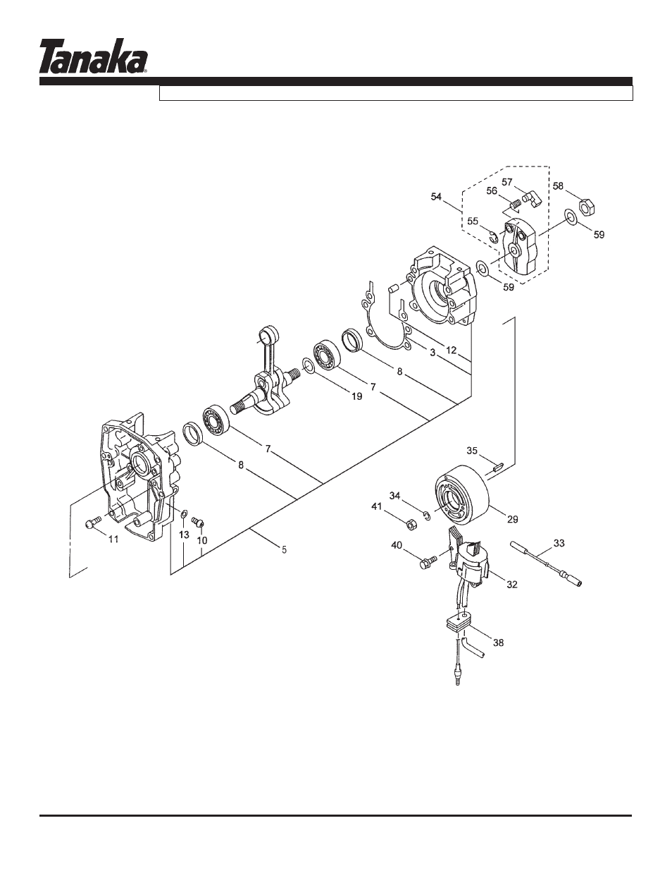 Crankcase, flywheel & ignition, Tbl-7600, Parts information | Tanaka TBL-7600/R User Manual | Page 4 / 14