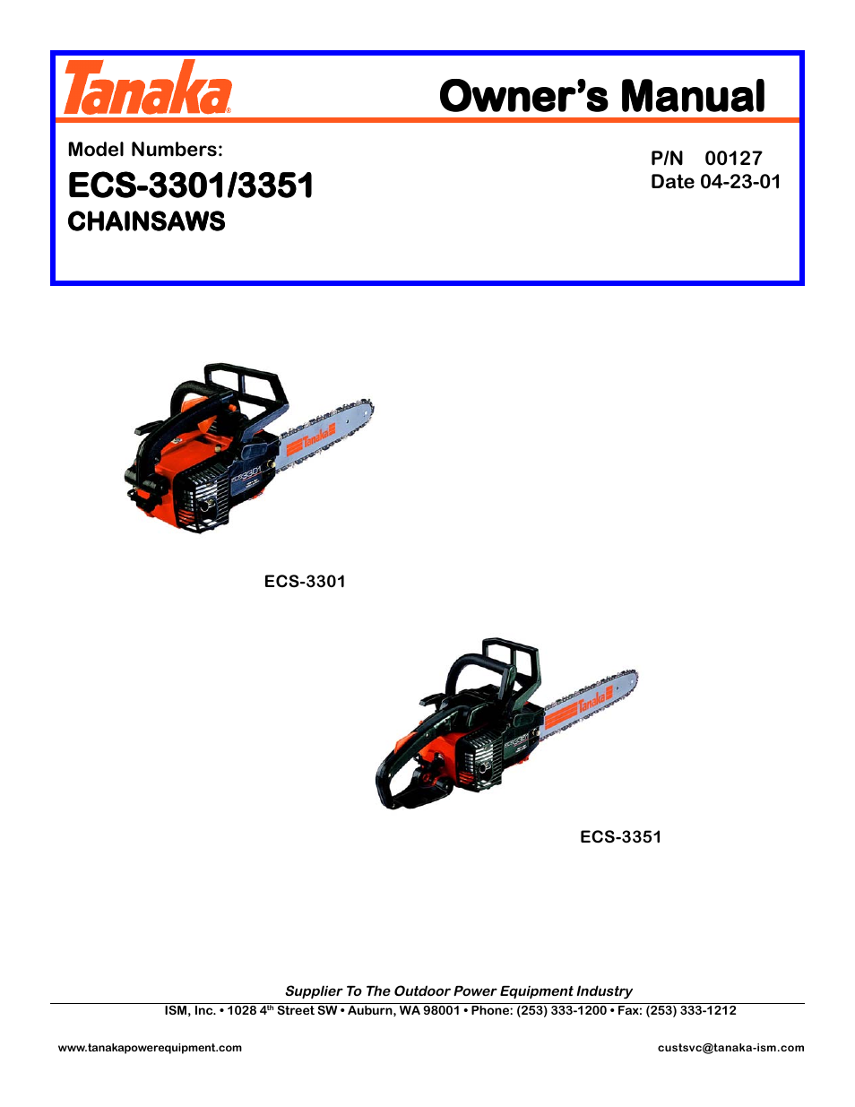 Tanaka ECS-3351 User Manual | 20 pages