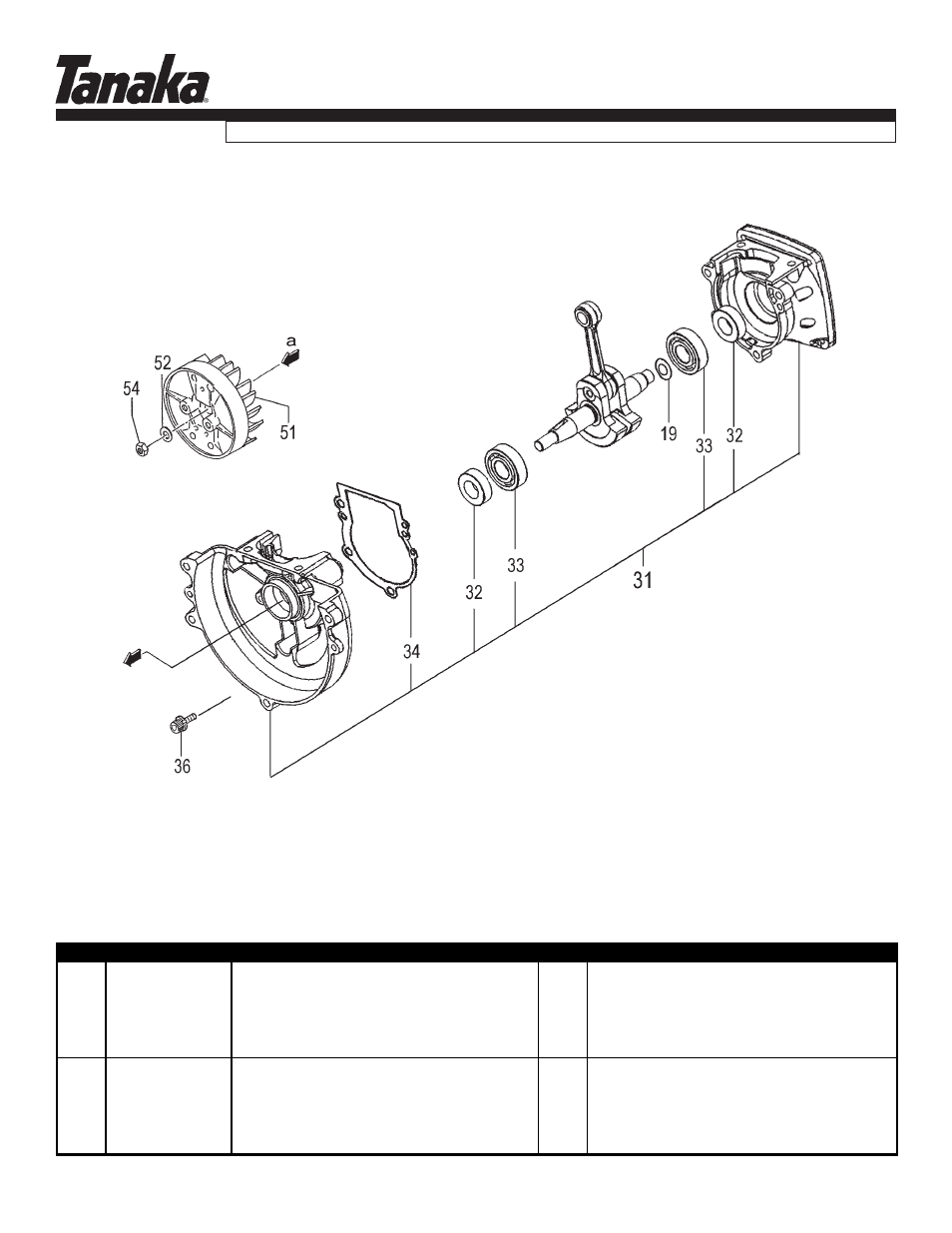 Crankcase & flywheel, Tps-260pf, Parts information | Tanaka TPS-260PF User Manual | Page 3 / 18