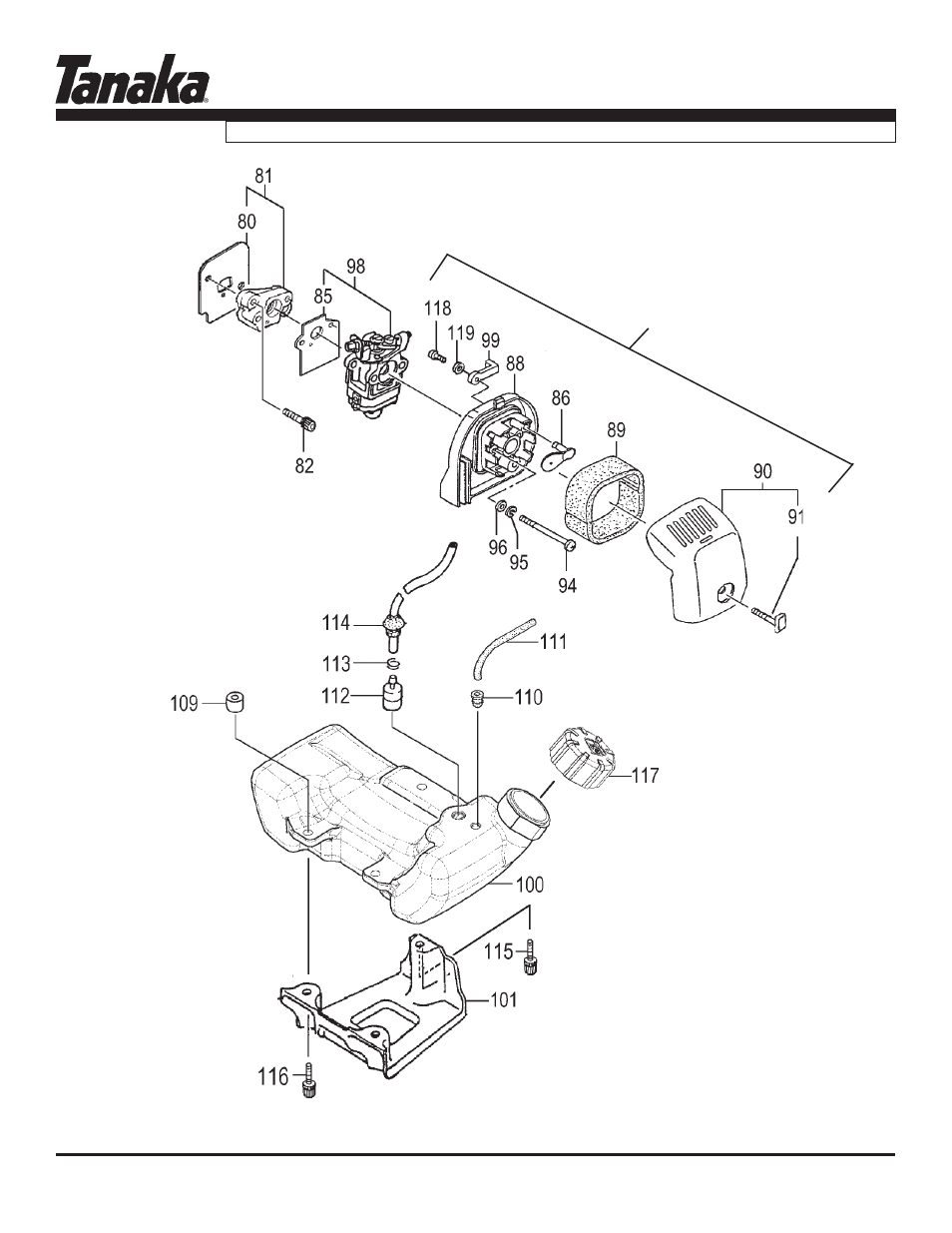 Fuel system, Tps-260pf, Parts information | Tanaka TPS-260PF User Manual | Page 4 / 18