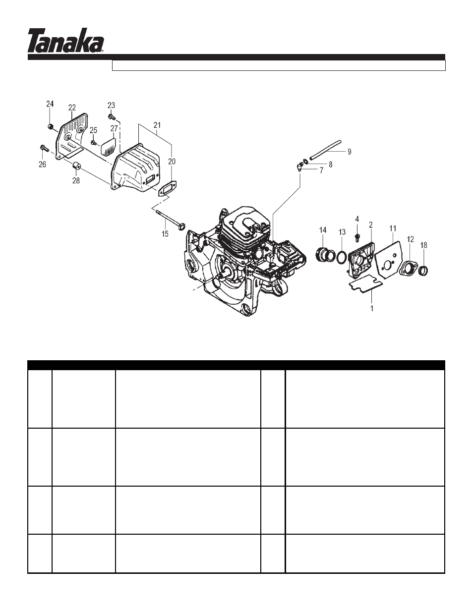 Intake & muffler, Ecv-5601, Parts information | Tanaka ECV-5601 User Manual | Page 6 / 14