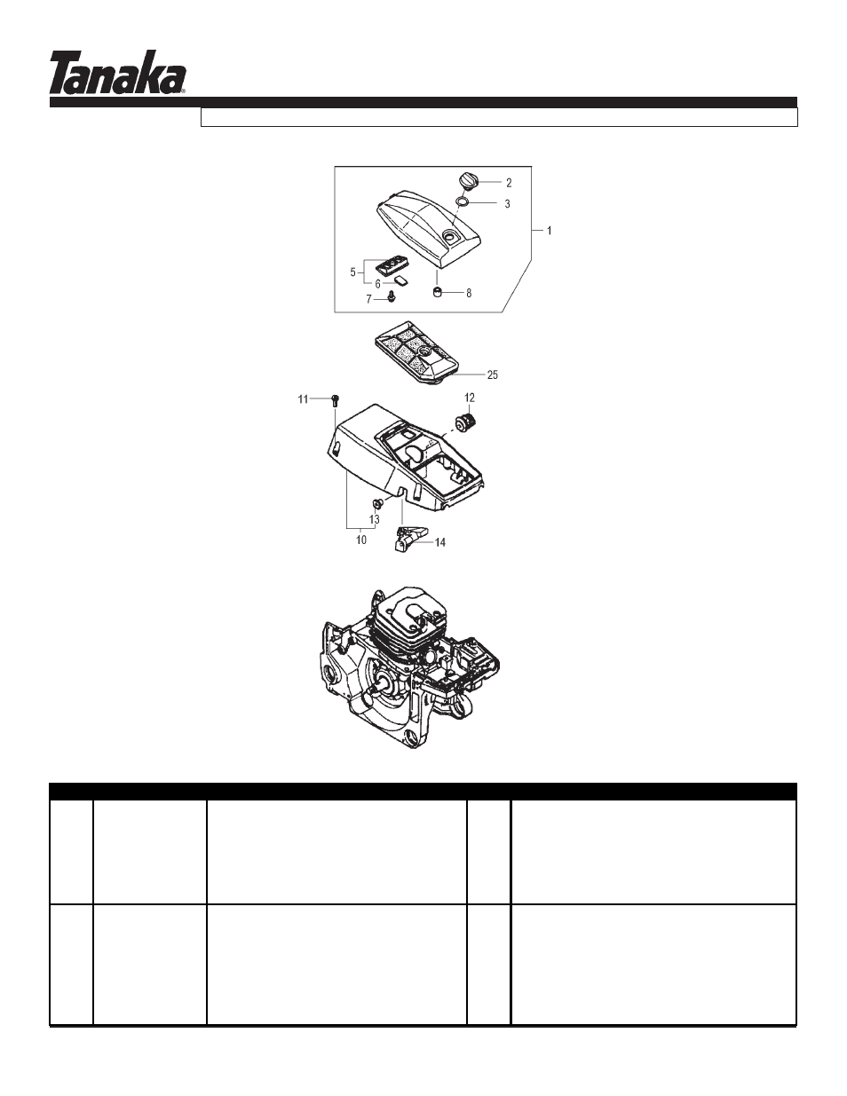Air filter & cover, Ecv-5601, Parts information | Tanaka ECV-5601 User Manual | Page 9 / 14