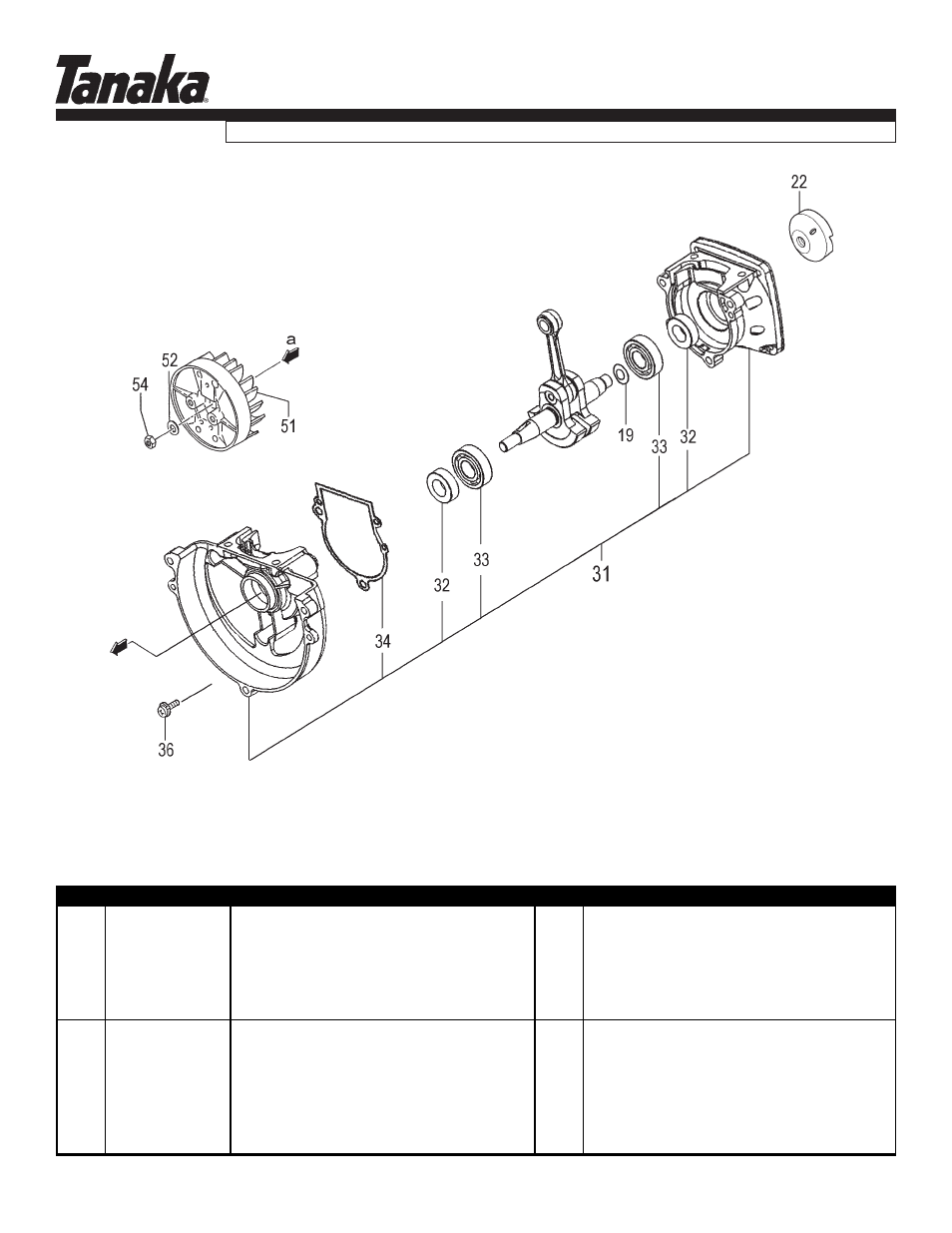 Crankcase, flywheel, pulley, Tps-250pn, Parts information | Tanaka TPS-250PN User Manual | Page 3 / 18