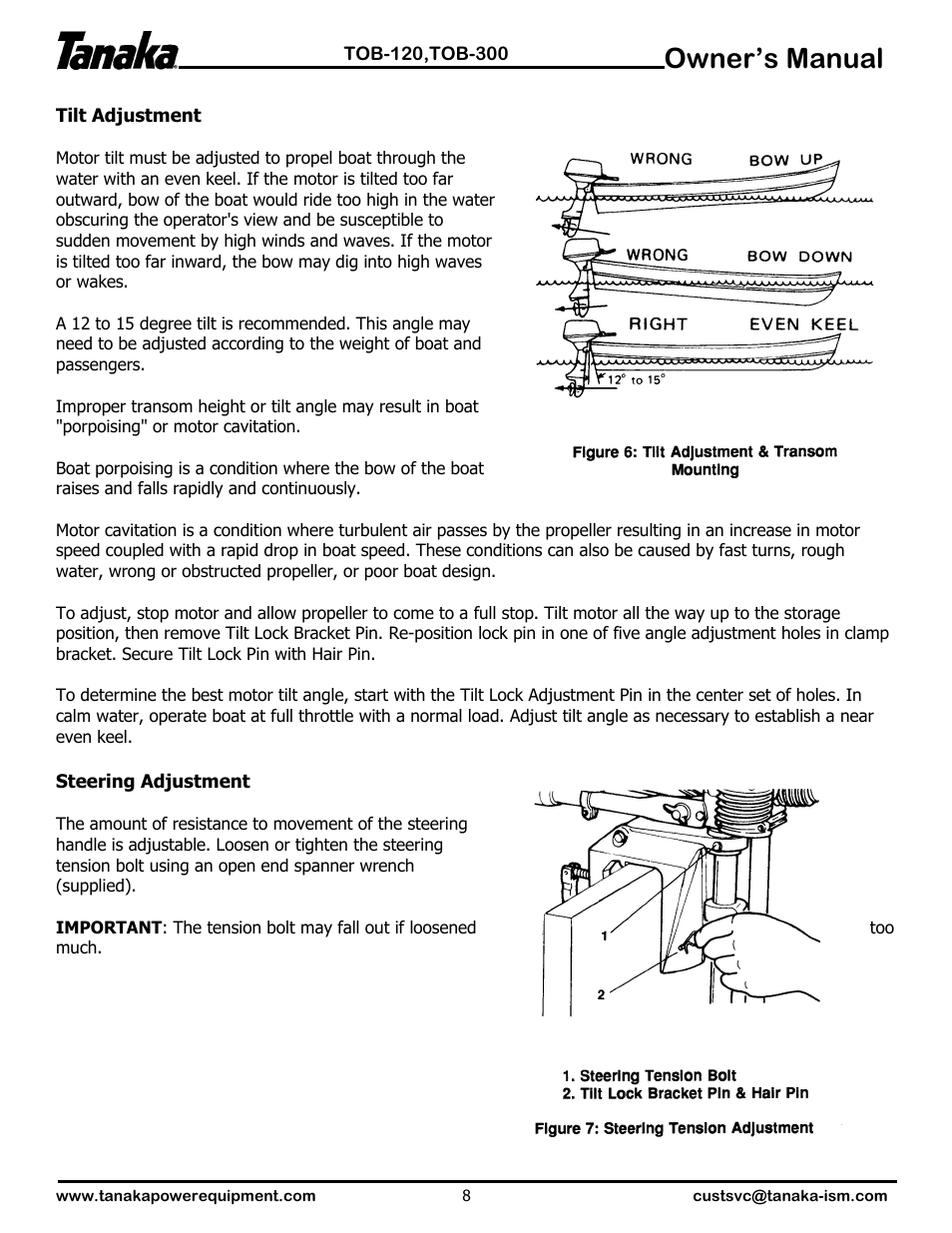 Owner’s manual | Tanaka TOB-120 User Manual | Page 9 / 15