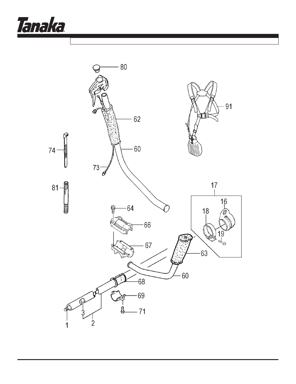 Drive shaft & handles, Parts information, Tbc-355b | Tanaka TBC-355B User Manual | Page 10 / 16