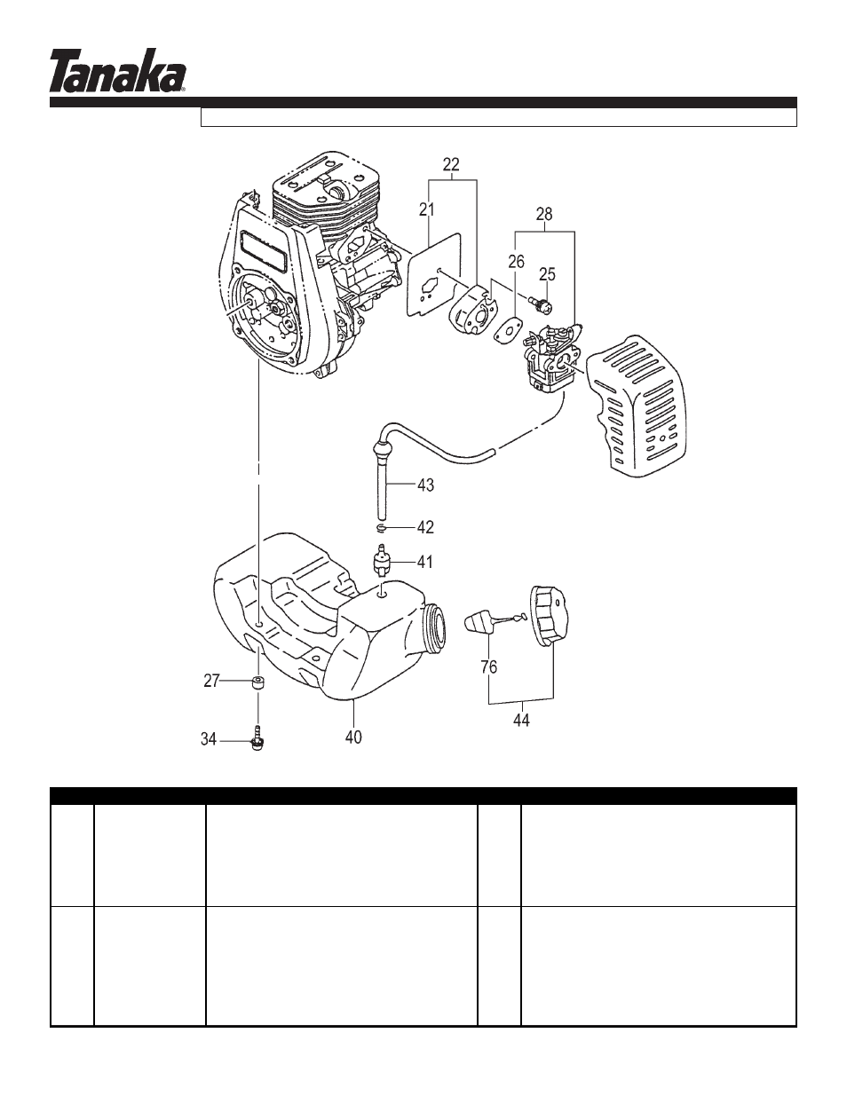 Fuel system, Parts information, Tbc-355b | Tanaka TBC-355B User Manual | Page 4 / 16