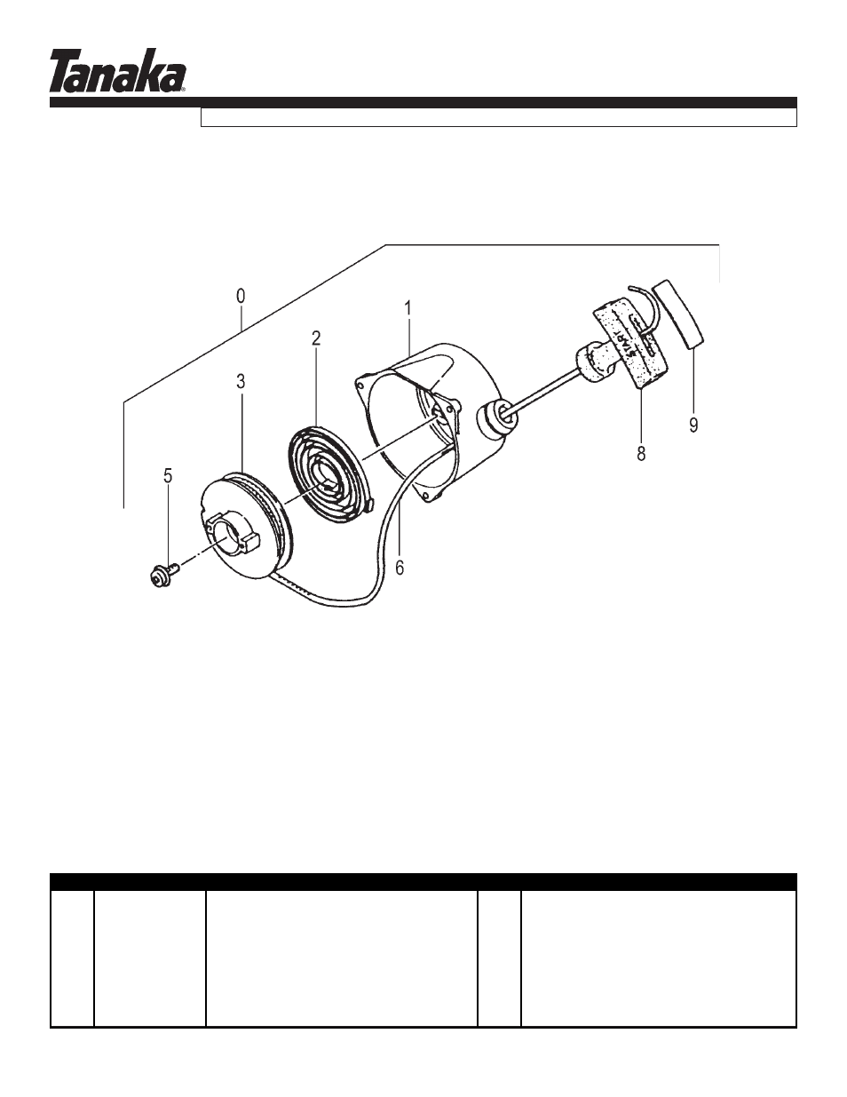 Starter, Parts information, Tbc-355b | Tanaka TBC-355B User Manual | Page 6 / 16