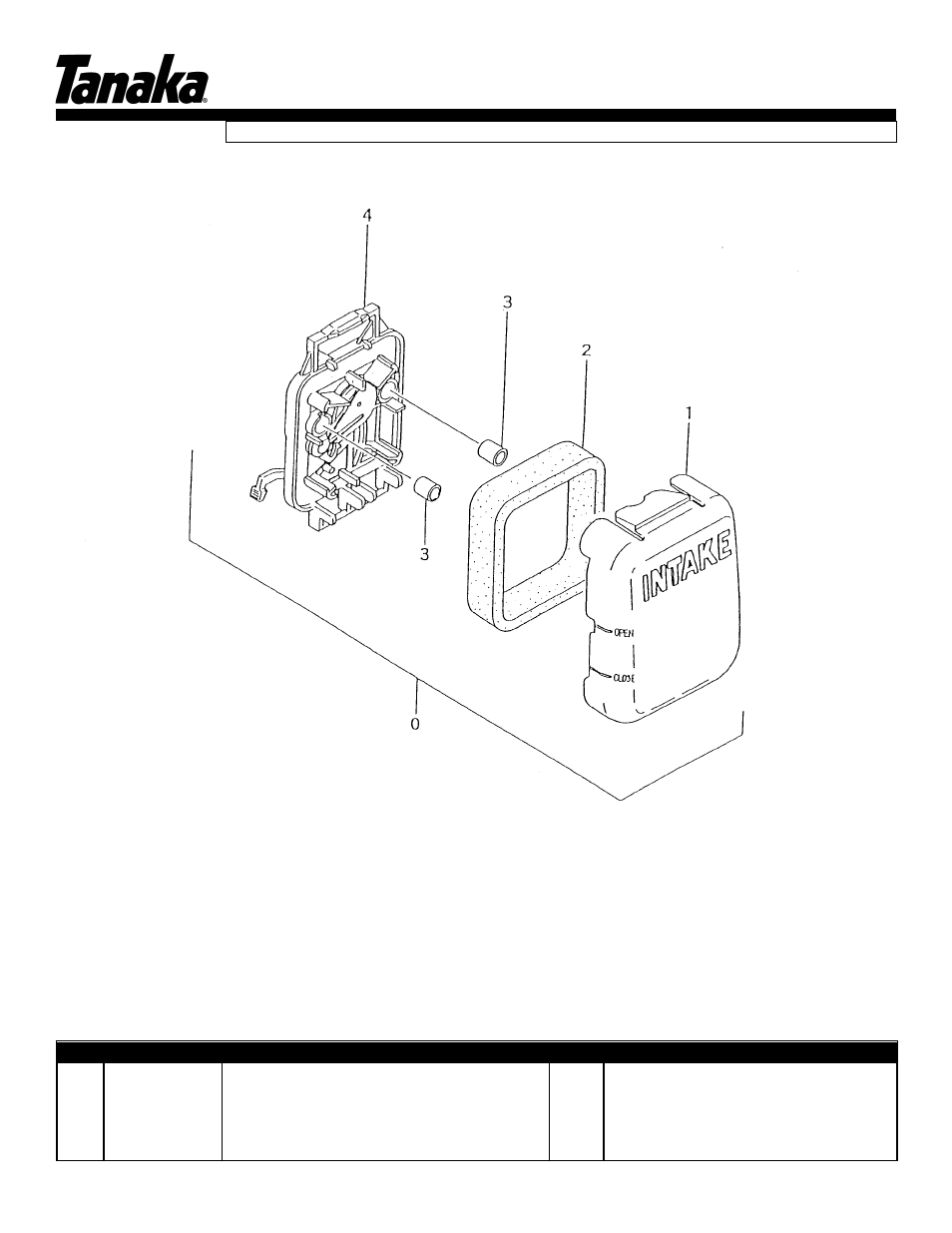 Air cleaner, Tbc-4001, Parts information | Tanaka TBC-4001 User Manual | Page 6 / 13