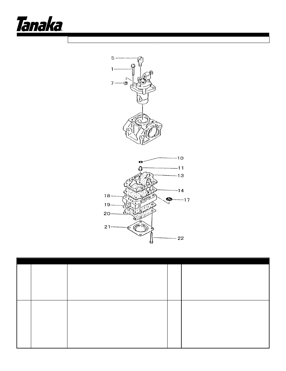 Carburetor, Tbc-4001, Parts information | Tanaka TBC-4001 User Manual | Page 7 / 13