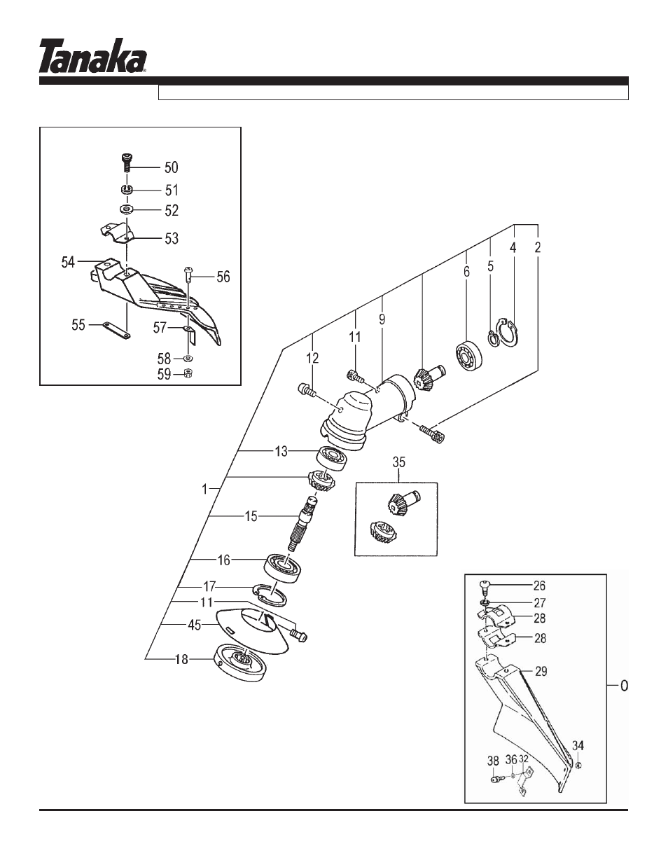 Gear case & safety guard, Parts information, Tbc-245pf | Tanaka TBC-245PF User Manual | Page 14 / 18