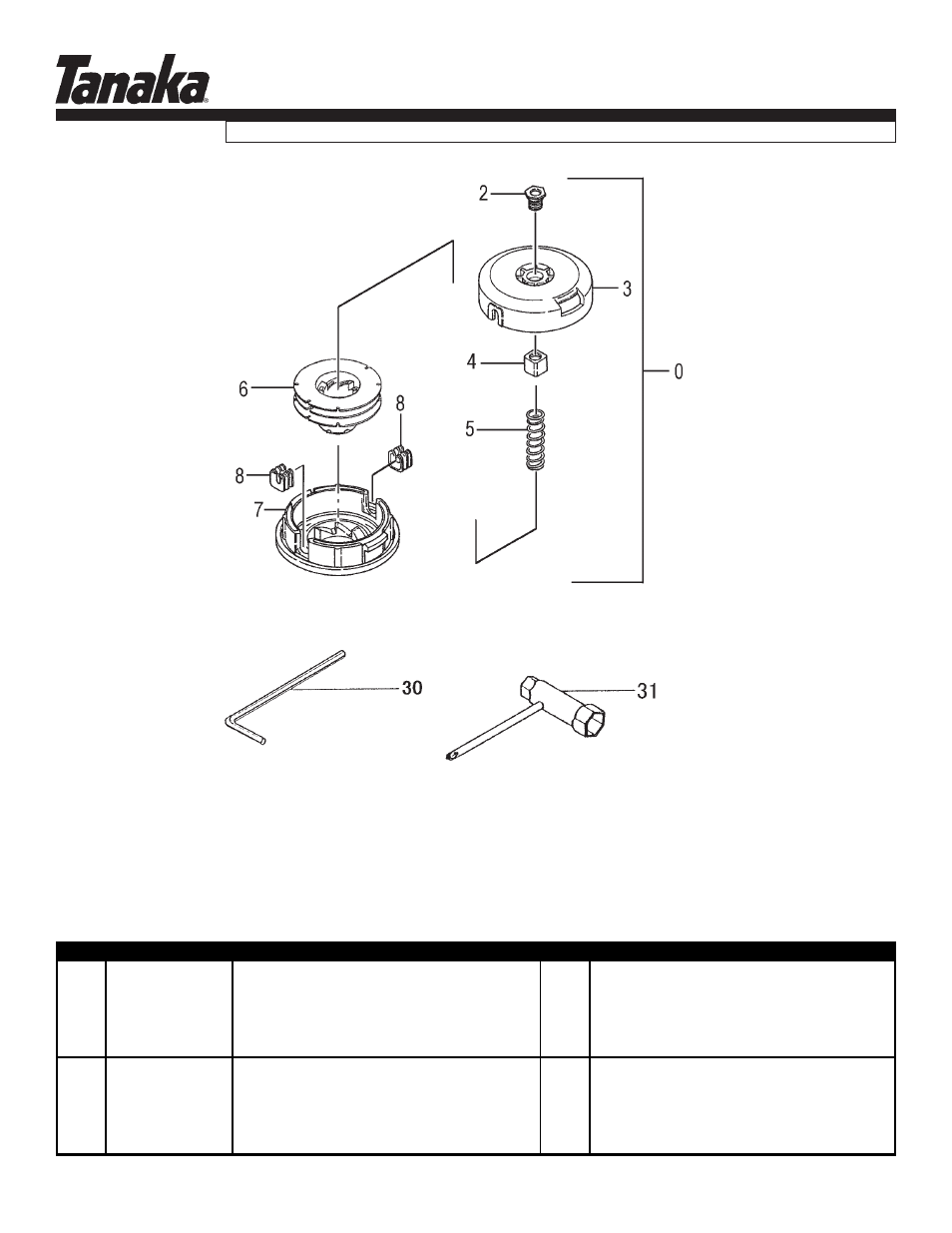 Cutting head, Parts information, Tbc-245pf | Tanaka TBC-245PF User Manual | Page 16 / 18