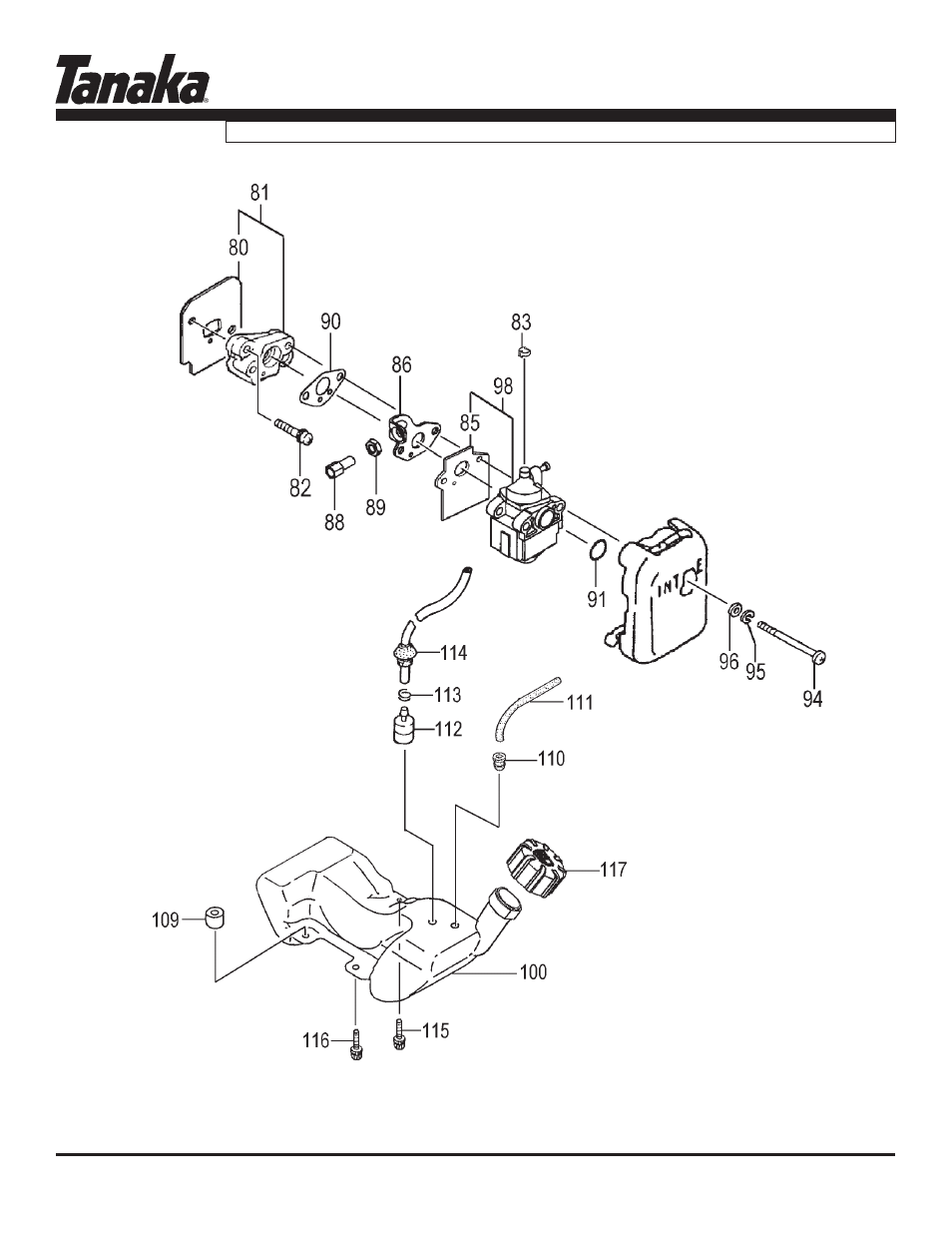 Fuel system, Parts information, Tbc-245pf | Tanaka TBC-245PF User Manual | Page 4 / 18