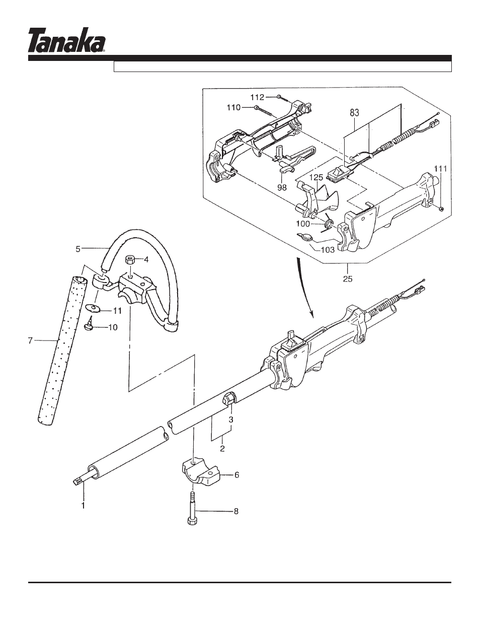 Handle, throttle & shaft, Tph-2501, Parts information | Tanaka TPH-2501 User Manual | Page 10 / 18