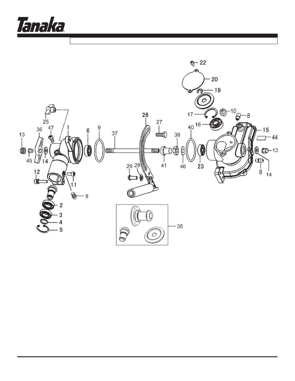 Gear case, Tph-2501, Parts information | Tanaka TPH-2501 User Manual | Page 12 / 18