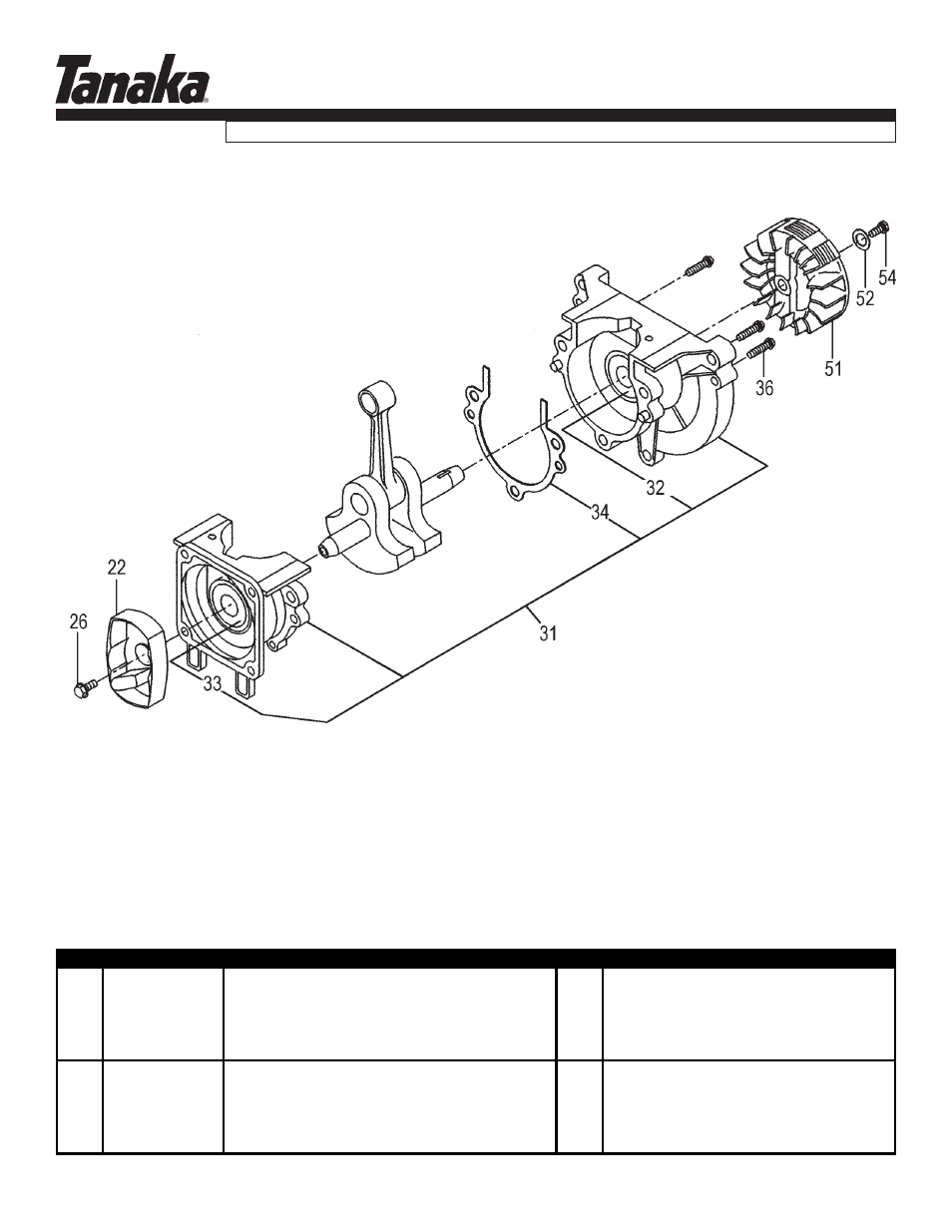 Engine components, Tph-2501, Parts information | Tanaka TPH-2501 User Manual | Page 3 / 18