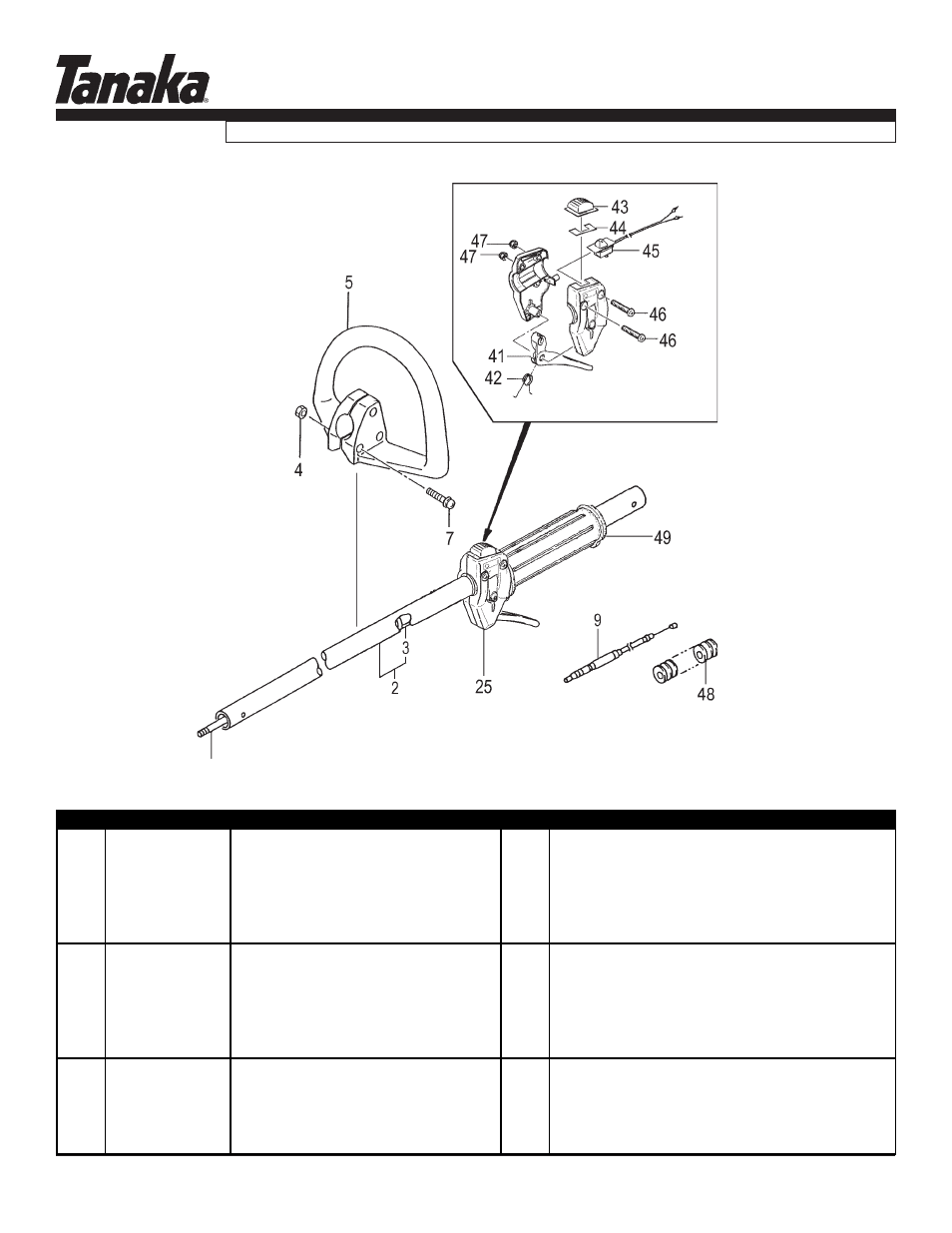 Drive shaft & handle, Tbc-230, Parts information | Tanaka TBC-230 User Manual | Page 11 / 19