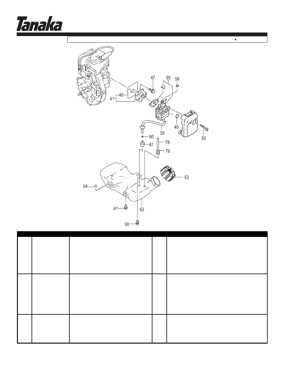 Fuel system, Tbc-230, Parts information | Tanaka TBC-230 User Manual | Page 4 / 19