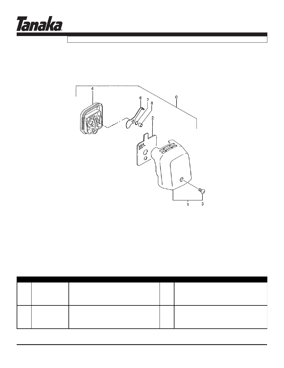 Air filter, Tbc-230, Parts information | Tanaka TBC-230 User Manual | Page 8 / 19