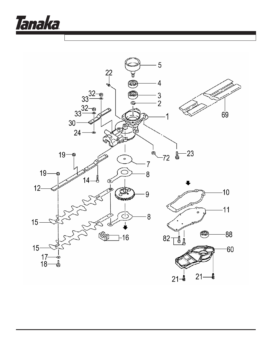 Gear case & blades, Tht-210s, Parts information | Tanaka THT-210S User Manual | Page 10 / 12